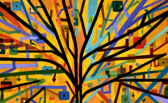 Midjourney prompt: an abstract representation of diverse possible answers, branching paths representing different solutions, economic themes, vibrant and dynamic colors, modern art style, symbolic representation of flexibility and open-mindedness
